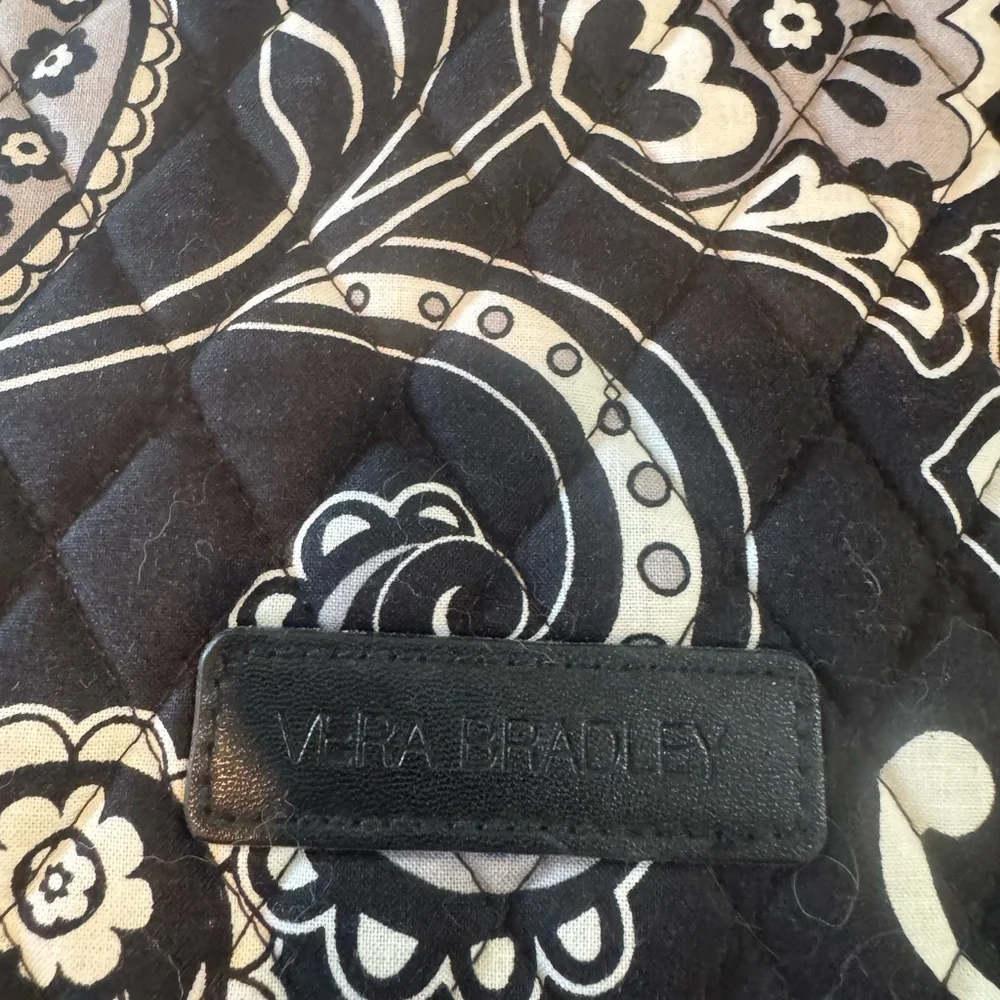 Vera Bradley Black and Cream Quilted Floral Bag iPad or notebook holder
